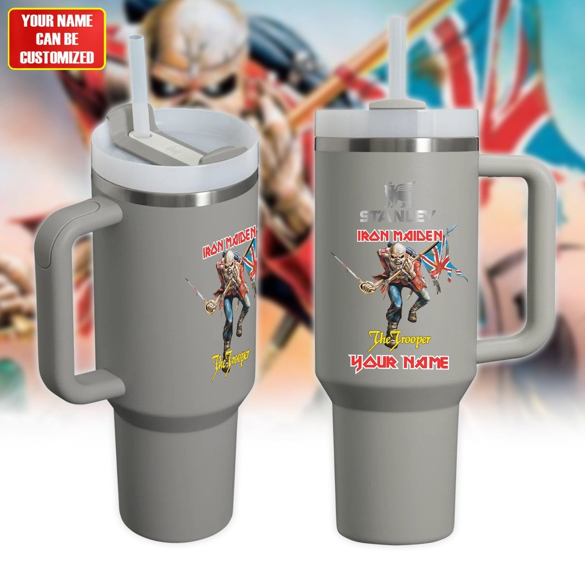 Iron Maiden Music Custom Stanley Quencher 40oz Stainless Steel Tumbler With Handle