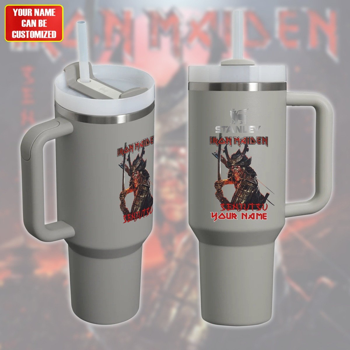 Iron Maiden Music Custom Stanley Quencher 40oz Stainless Steel Tumbler With Handle