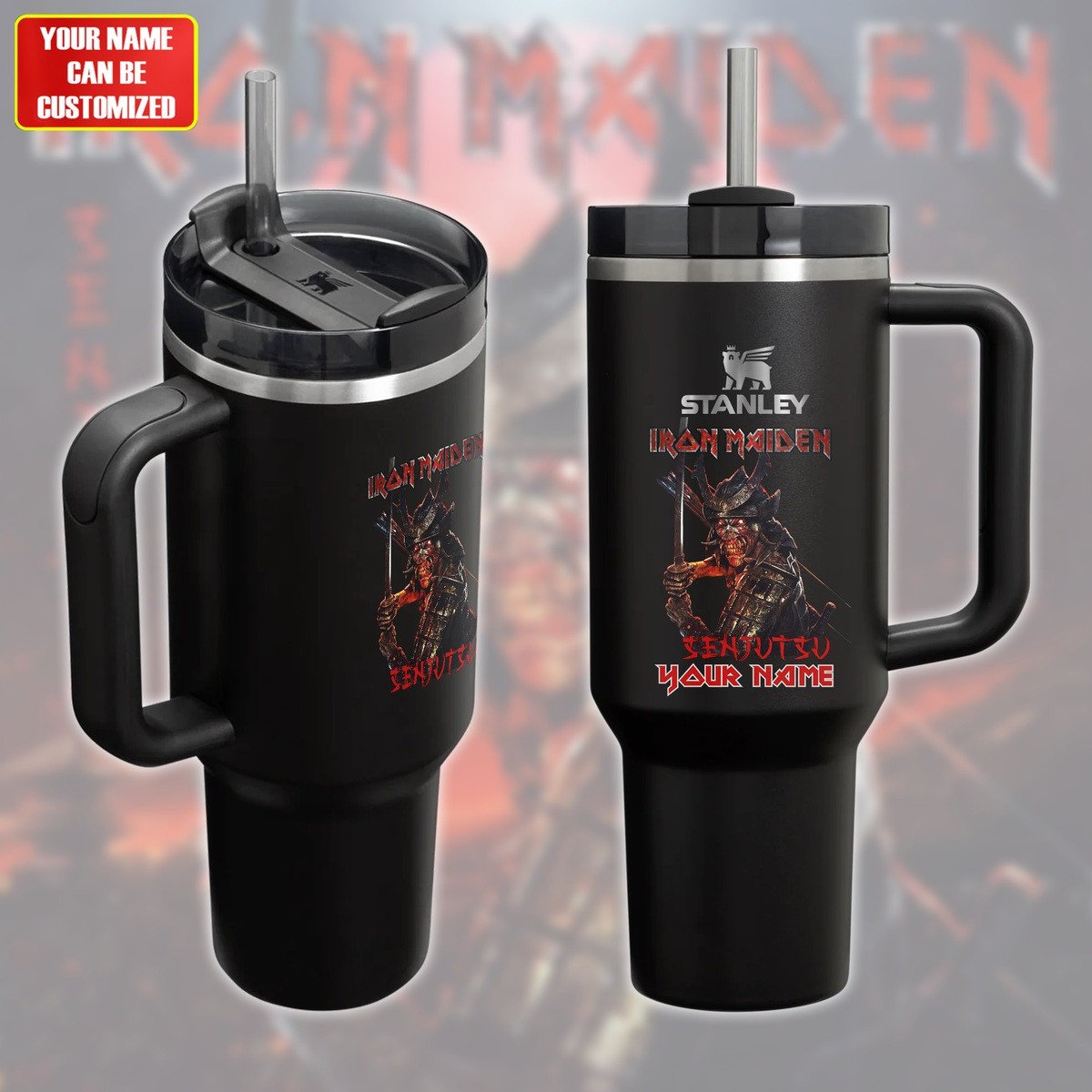 Iron Maiden Music Custom Stanley Quencher 40oz Stainless Steel Tumbler With Handle