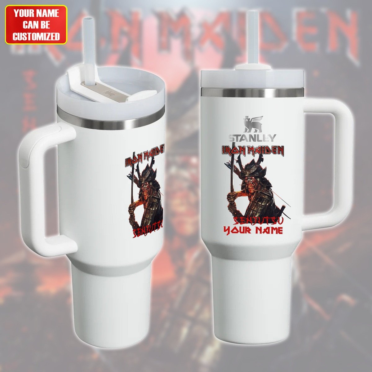 Iron Maiden Music Custom Stanley Quencher 40oz Stainless Steel Tumbler With Handle