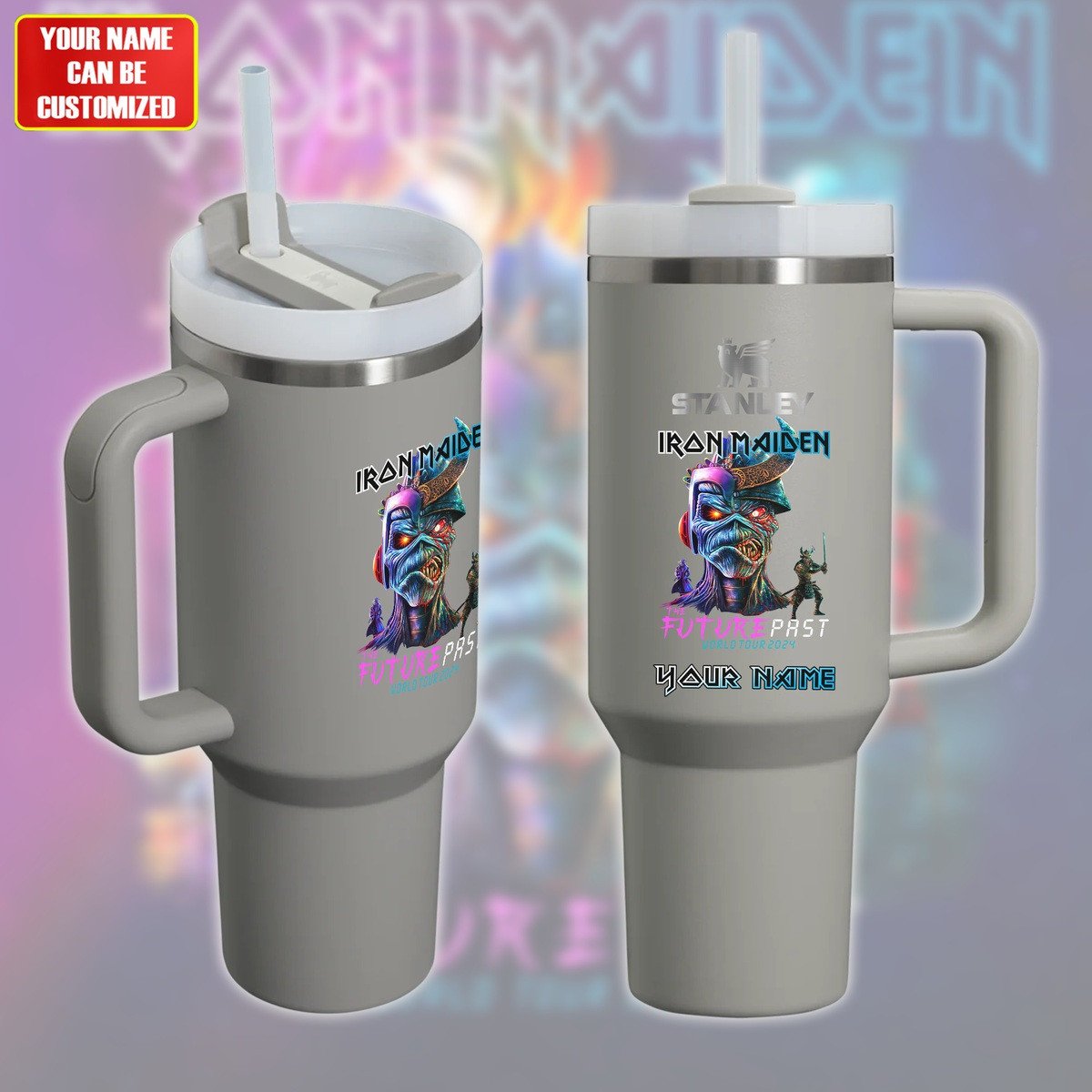 Iron Maiden Music Custom Stanley Quencher 40oz Stainless Steel Tumbler With Handle