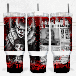 IT Horror Clown Movies Custom Stanley Quencher 40oz Stainless Steel Tumbler With Handle