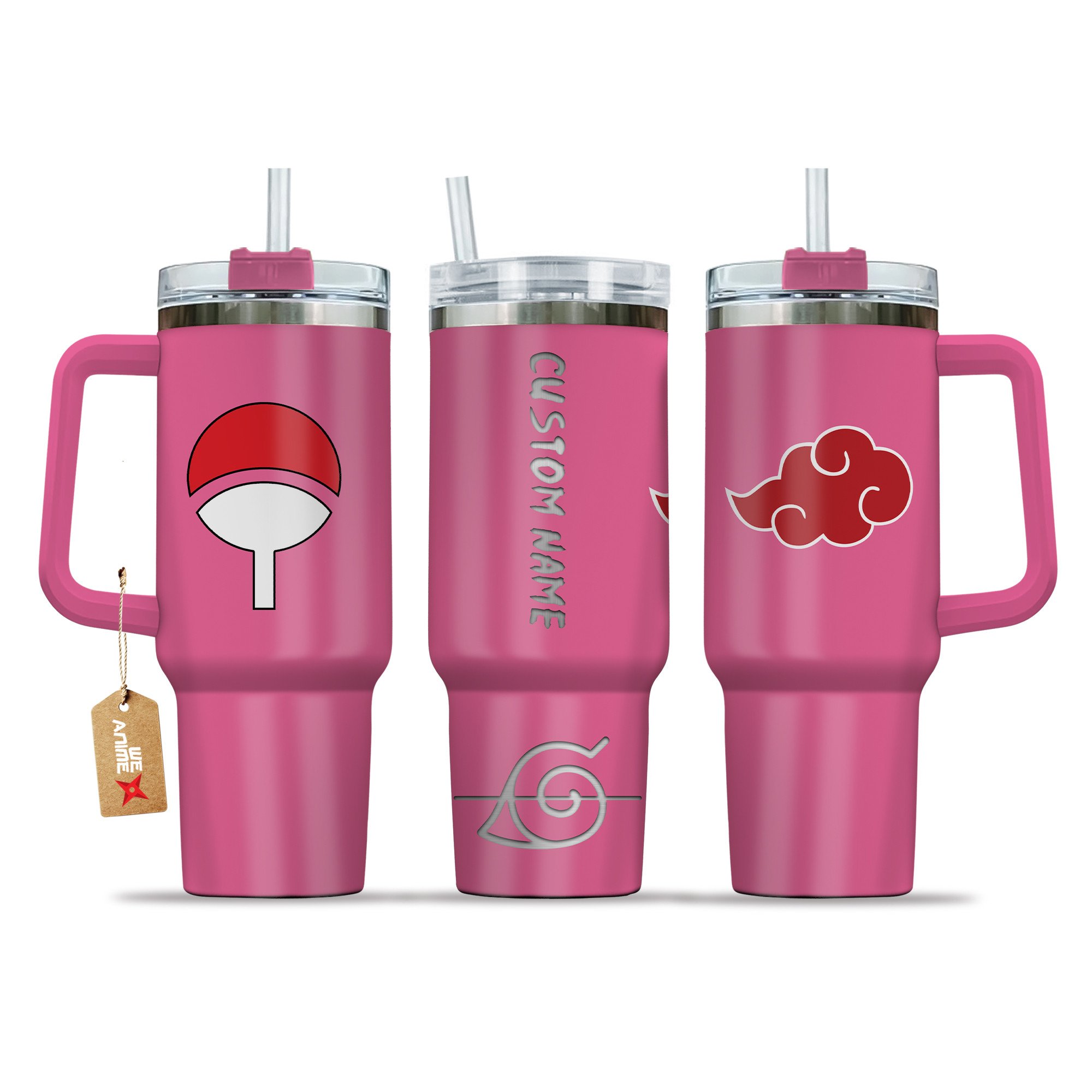 Itachi Uchiha Symbol Naruto Anime Custom Stanley Quencher 40oz Stainless Steel Tumbler With Handle