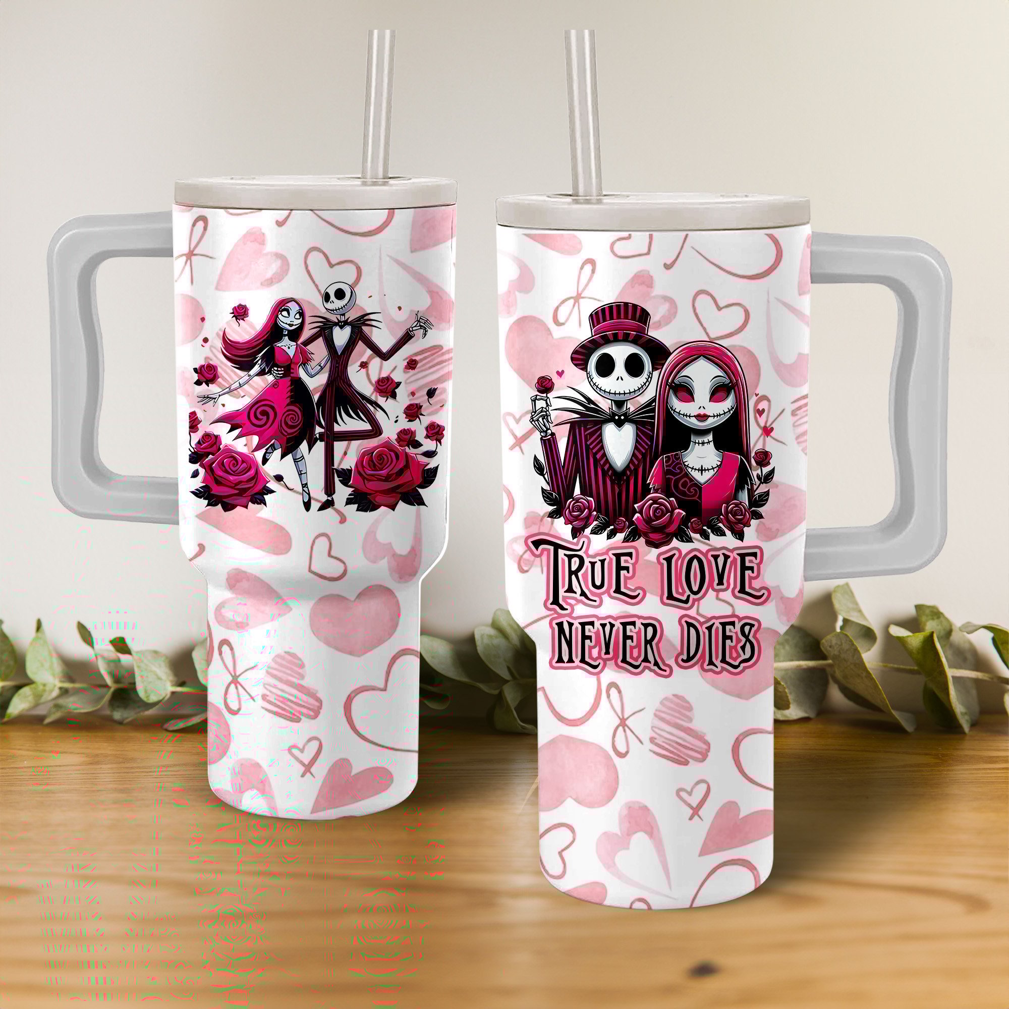 Jack Skellington Movies Custom Stanley Quencher 40oz Stainless Steel Tumbler With Handle