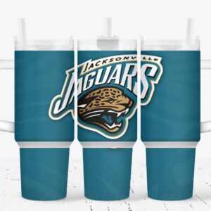 Jacksonville Jaguars Football NFL Custom Stanley Quencher 40oz Stainless Steel Tumbler With Handle
