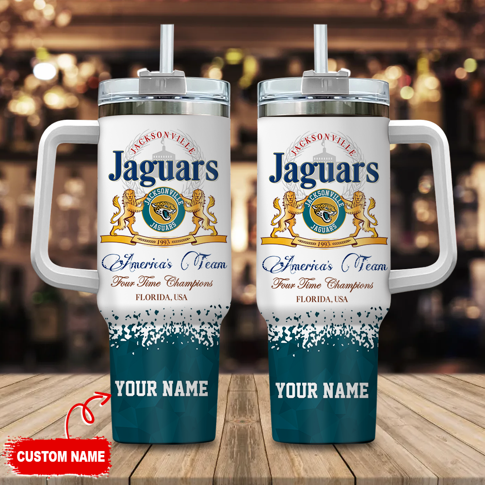 Jacksonville Jaguars NFL Champions Modelo Custom Stanley Quencher 40oz Stainless Steel Tumbler With Handle