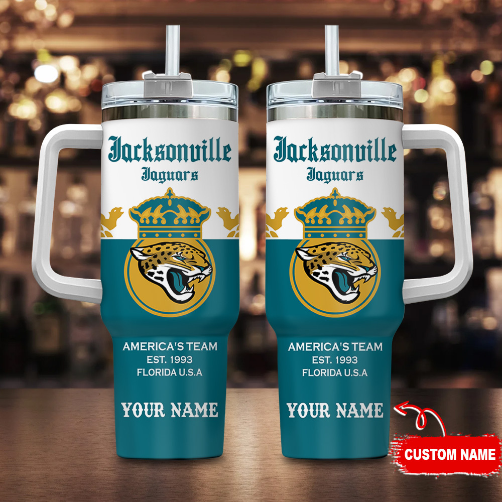 Jacksonville Jaguars NFL Corona Extra Custom Stanley Quencher 40oz Stainless Steel Tumbler With Handle