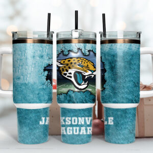 Jacksonville Jaguars NFL Custom Stanley Quencher 40oz Stainless Steel Tumbler With Handle