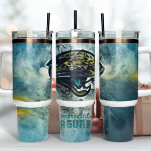 Jacksonville Jaguars NFL Custom Stanley Quencher 40oz Stainless Steel Tumbler With Handle