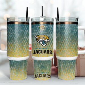 Jacksonville Jaguars NFL Custom Stanley Quencher 40oz Stainless Steel Tumbler With Handle