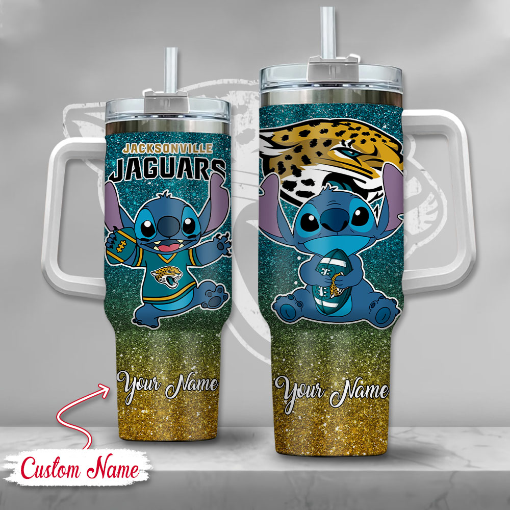 Jacksonville Jaguars NFL Custom Stanley Quencher 40oz Stainless Steel Tumbler With Handle
