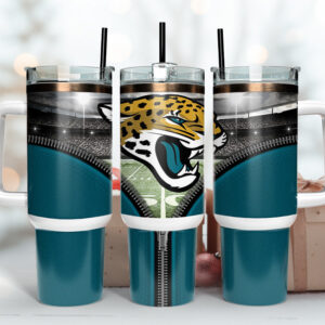 Jacksonville Jaguars NFL Custom Stanley Quencher 40oz Stainless Steel Tumbler With Handle