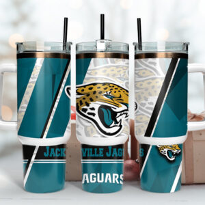 Jacksonville Jaguars NFL Custom Stanley Quencher 40oz Stainless Steel Tumbler With Handle