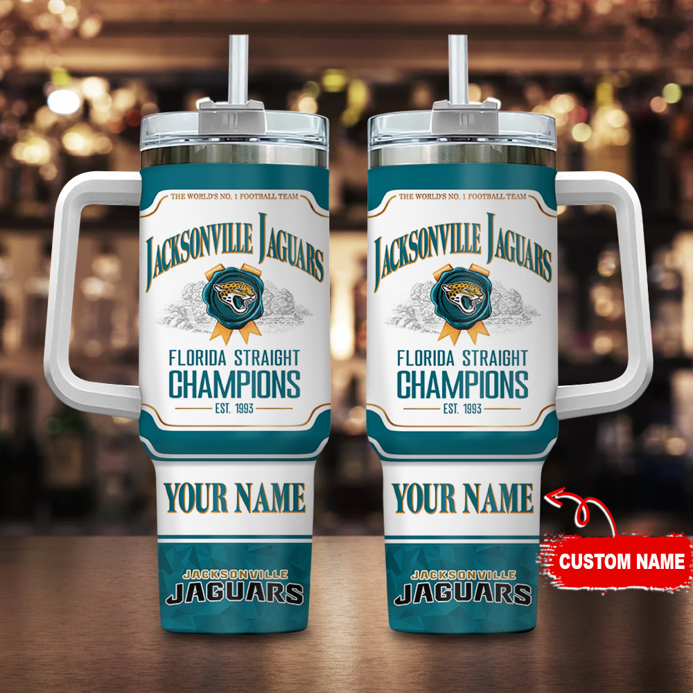 Jacksonville Jaguars NFL Jim Beam Custom Stanley Quencher 40oz Stainless Steel Tumbler With Handle
