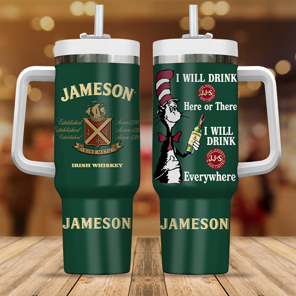 Jameson Drinks Custom Stanley Quencher 40oz Stainless Steel Tumbler With Handle