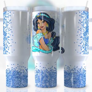 Jasmine AladdinDisney Cartoon Custom Stanley Quencher 40oz Stainless Steel Tumbler With Handle