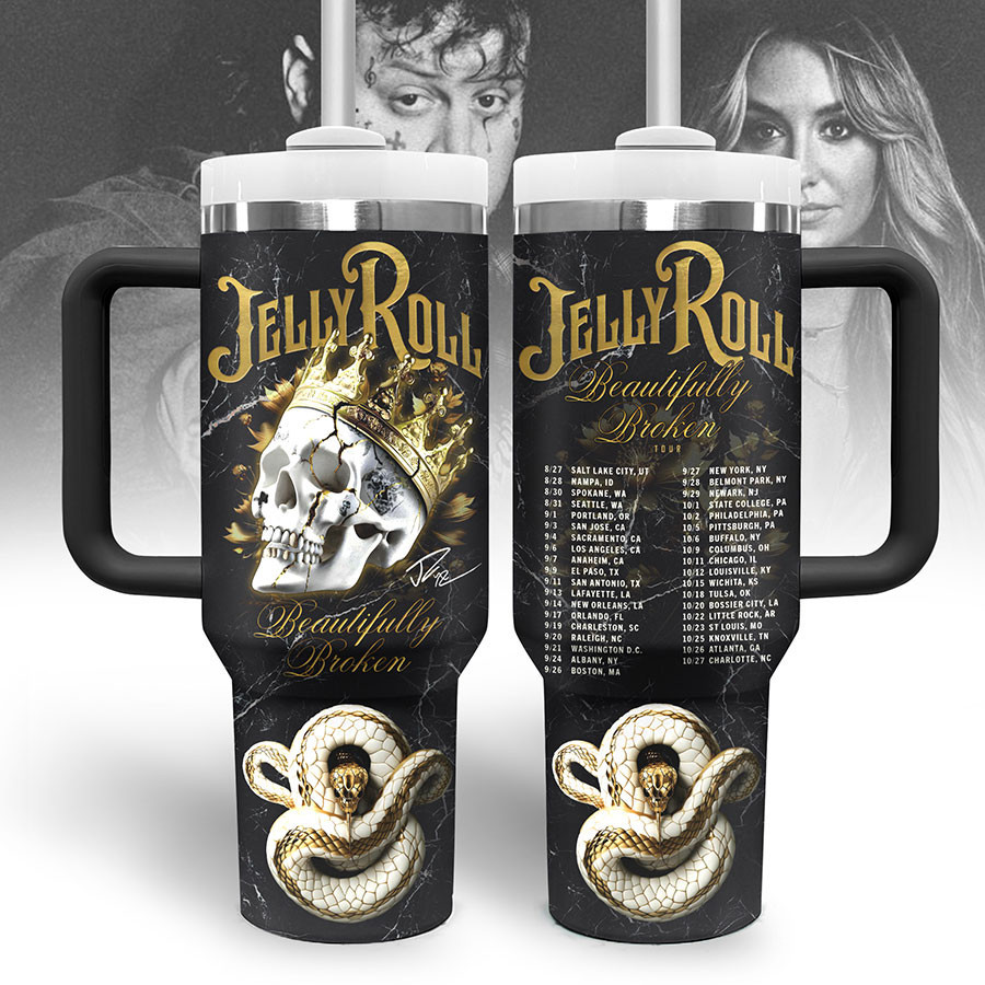 Jelly Roll Music Custom Stanley Quencher 40oz Stainless Steel Tumbler With Handle