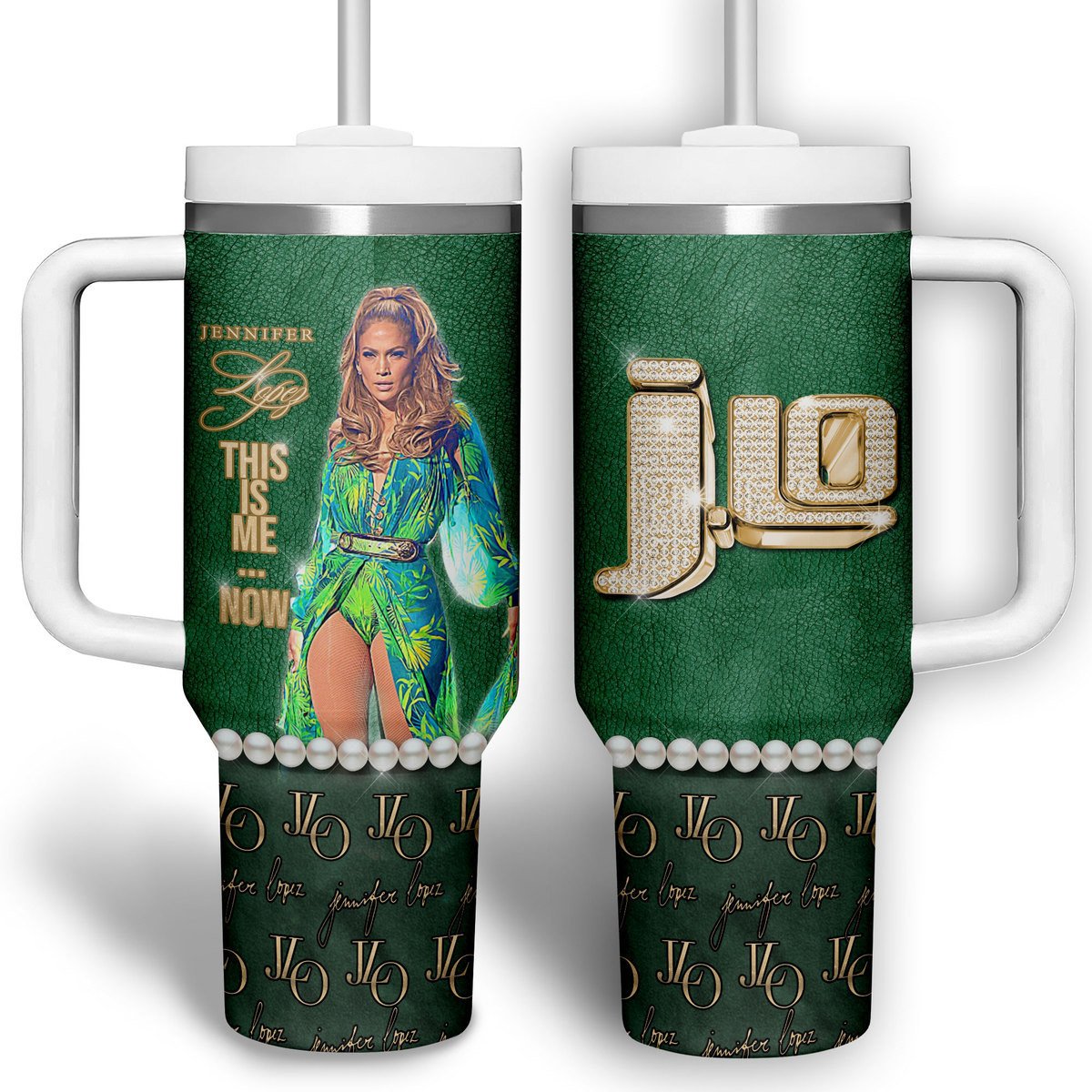 Jennifer Lopez Music Custom Stanley Quencher 40oz Stainless Steel Tumbler With Handle