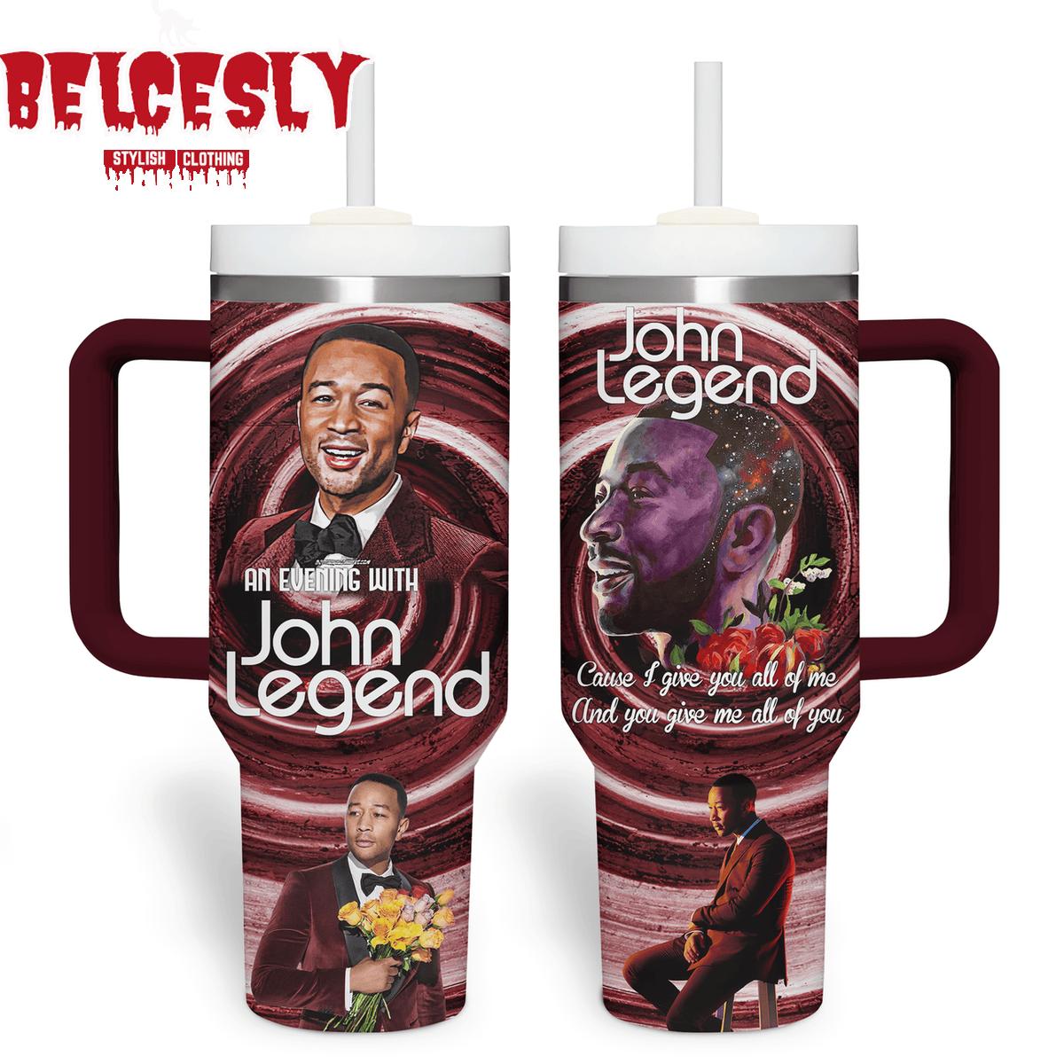 John Legend Music Custom Stanley Quencher 40oz Stainless Steel Tumbler With Handle
