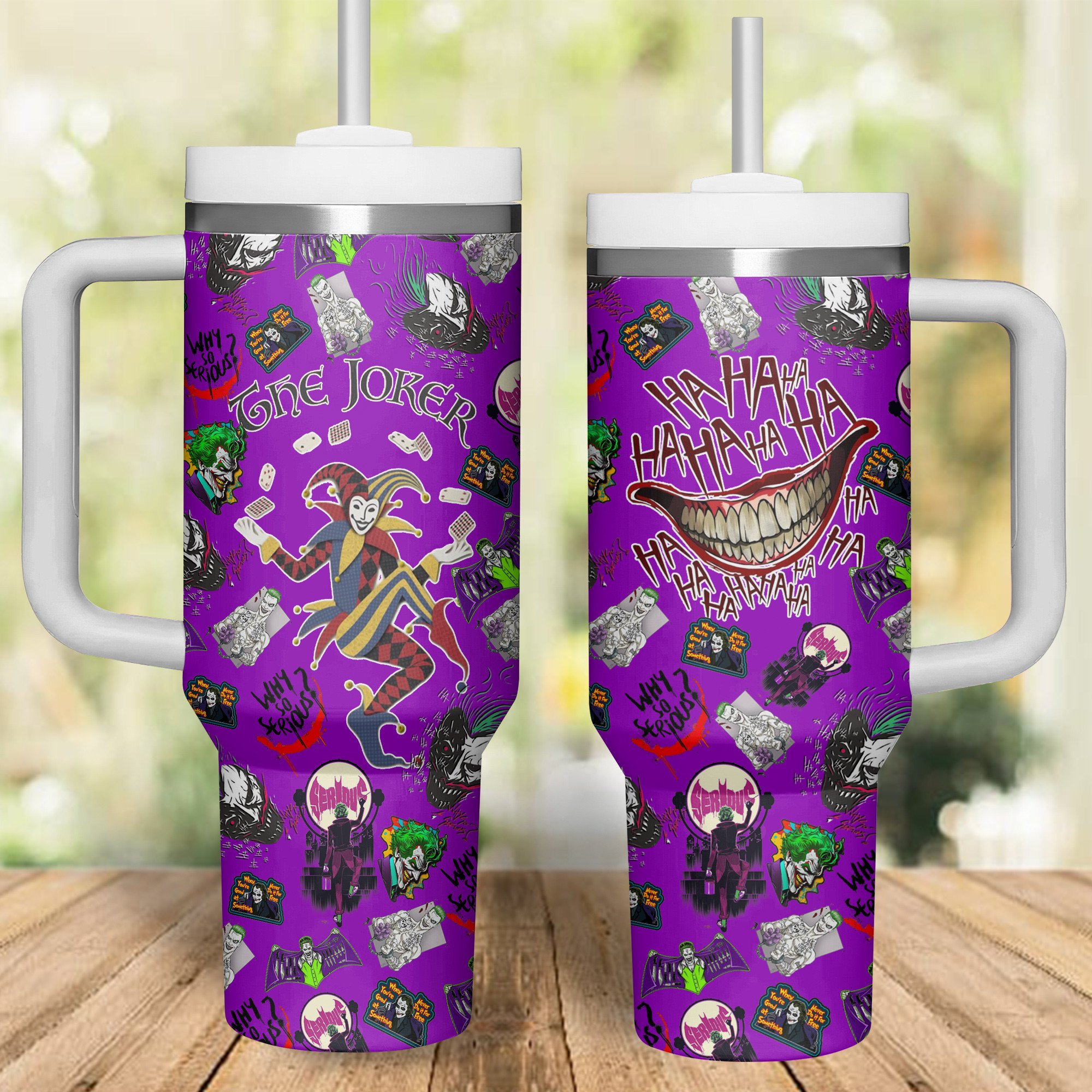 Joker Movies Custom Stanley Quencher 40oz Stainless Steel Tumbler With Handle