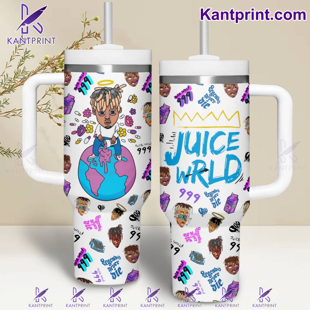 Juice Wrld Music Custom Stanley Quencher 40oz Stainless Steel Tumbler With Handle