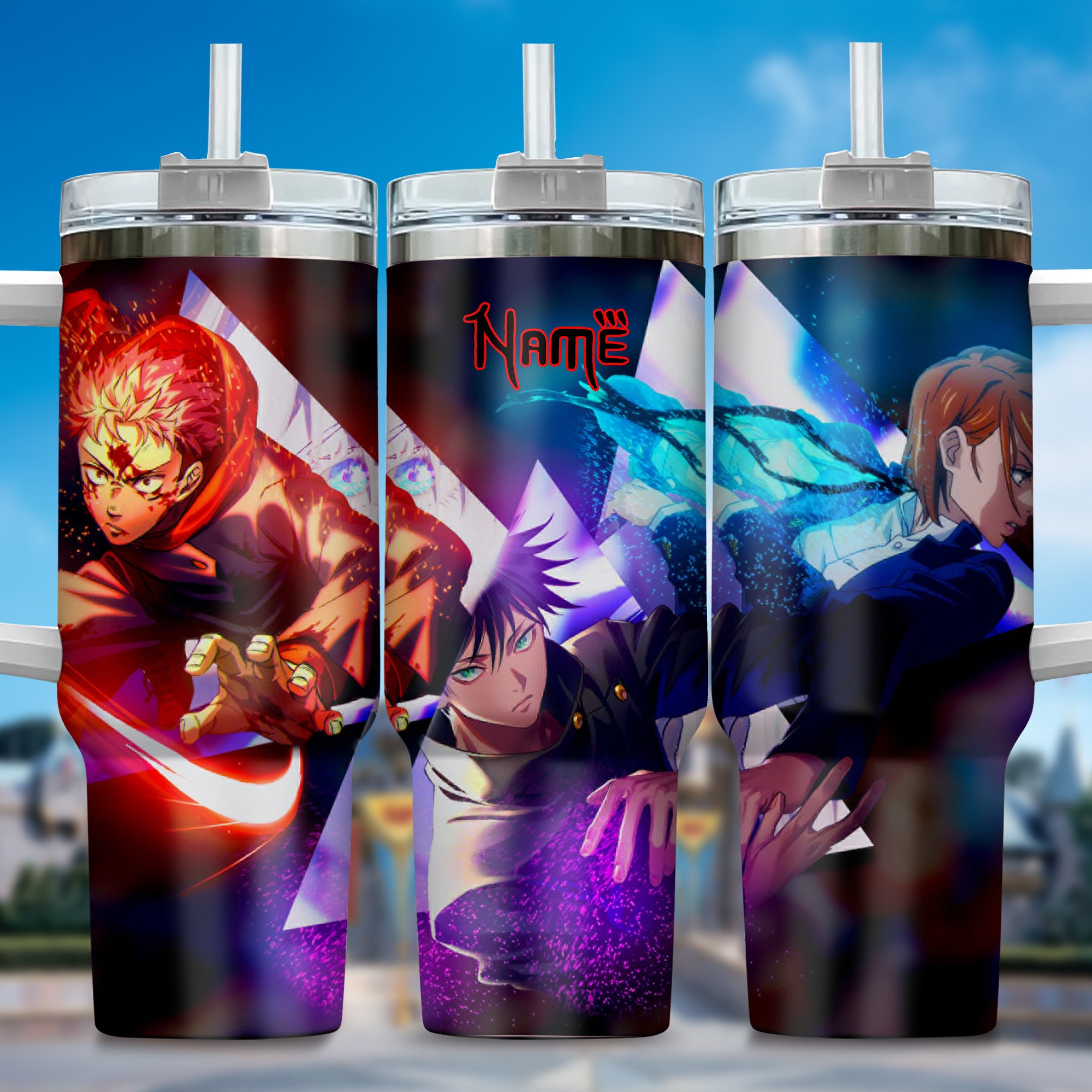 Jujutsu Kaisen Anime Custom Stanley Quencher 40oz Stainless Steel Tumbler With Handle