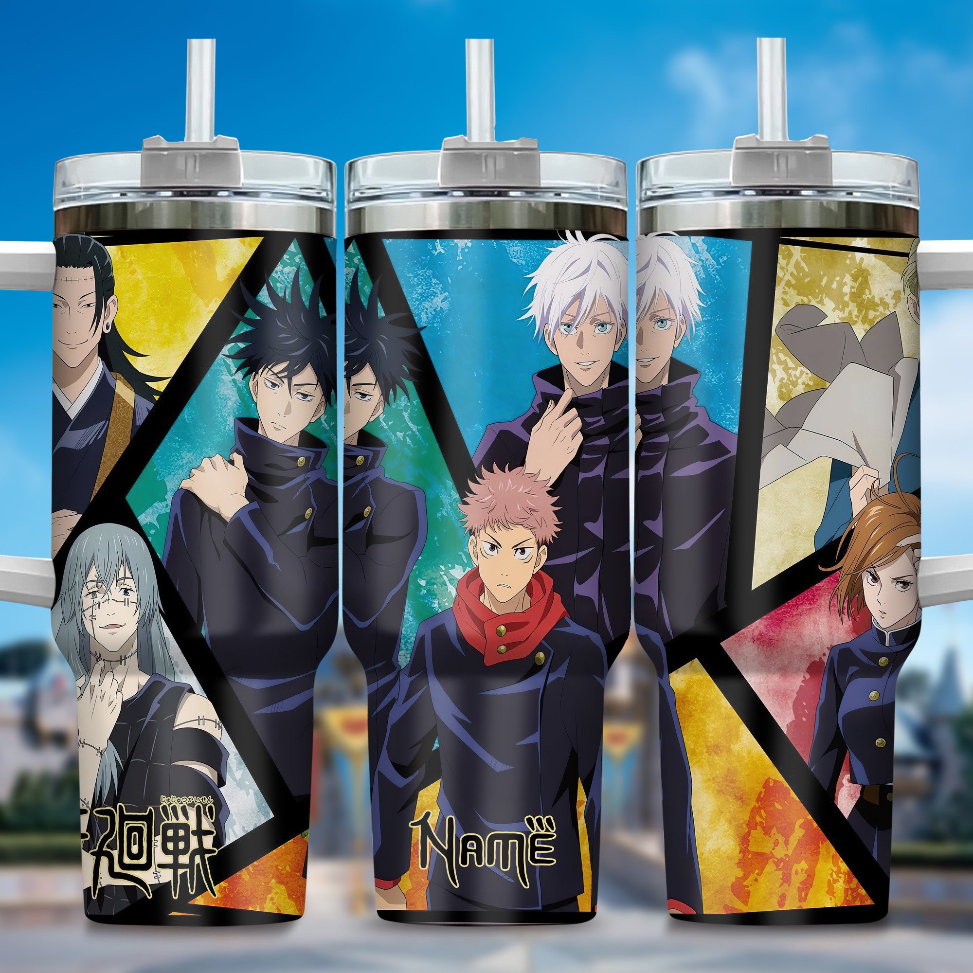 Jujutsu Kaisen Anime Custom Stanley Quencher 40oz Stainless Steel Tumbler With Handle