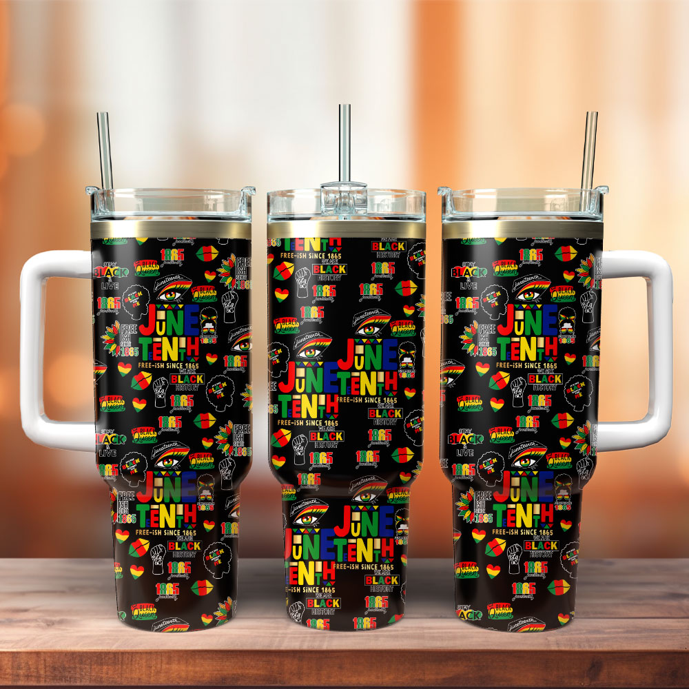 Juneteenth Black Queen Custom Stanley Quencher 40oz Stainless Steel Tumbler With Handle