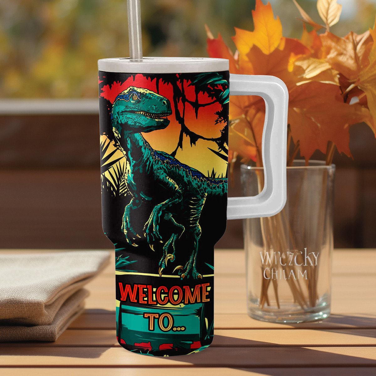 Jurassic Park Movies Custom Stanley Quencher 40oz Stainless Steel Tumbler With Handle