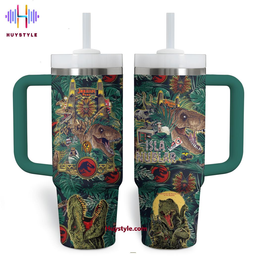 Jurassic Park Movies Custom Stanley Quencher 40oz Stainless Steel Tumbler With Handle