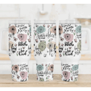 Just Breathe Custom Stanley Quencher 40oz Stainless Steel Tumbler With Handle