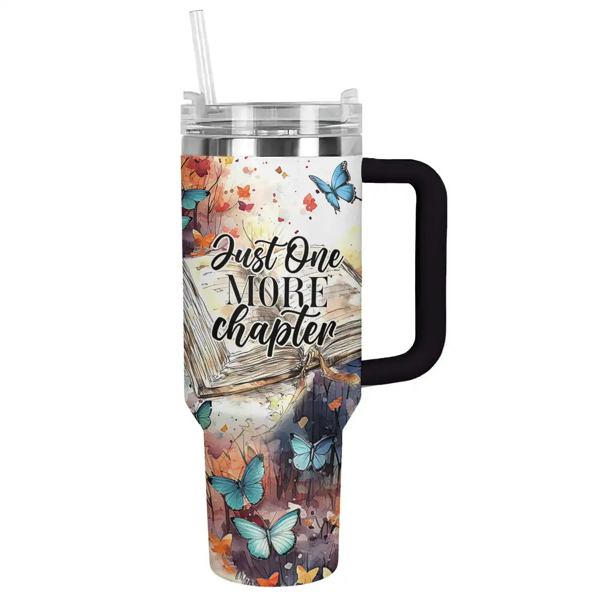 Just One More Chapter Custom Stanley Quencher 40oz Stainless Steel Tumbler With Handle