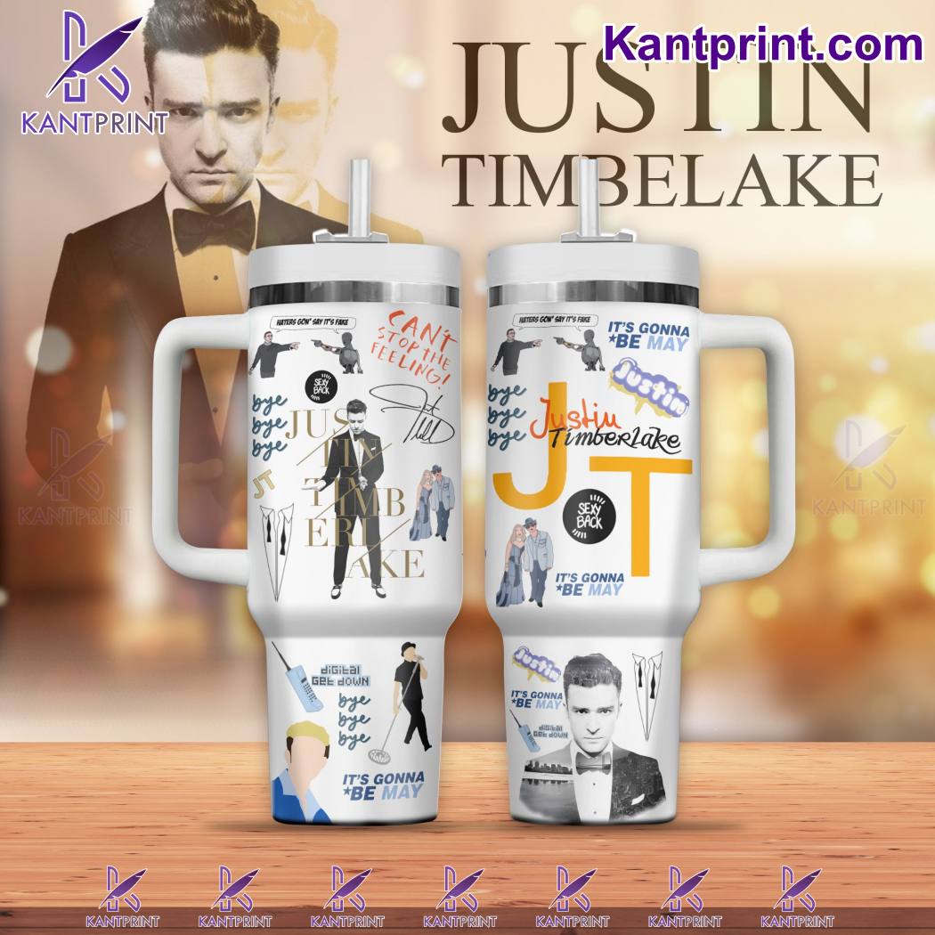 Justin Timberlake Music Custom Stanley Quencher 40oz Stainless Steel Tumbler With Handle
