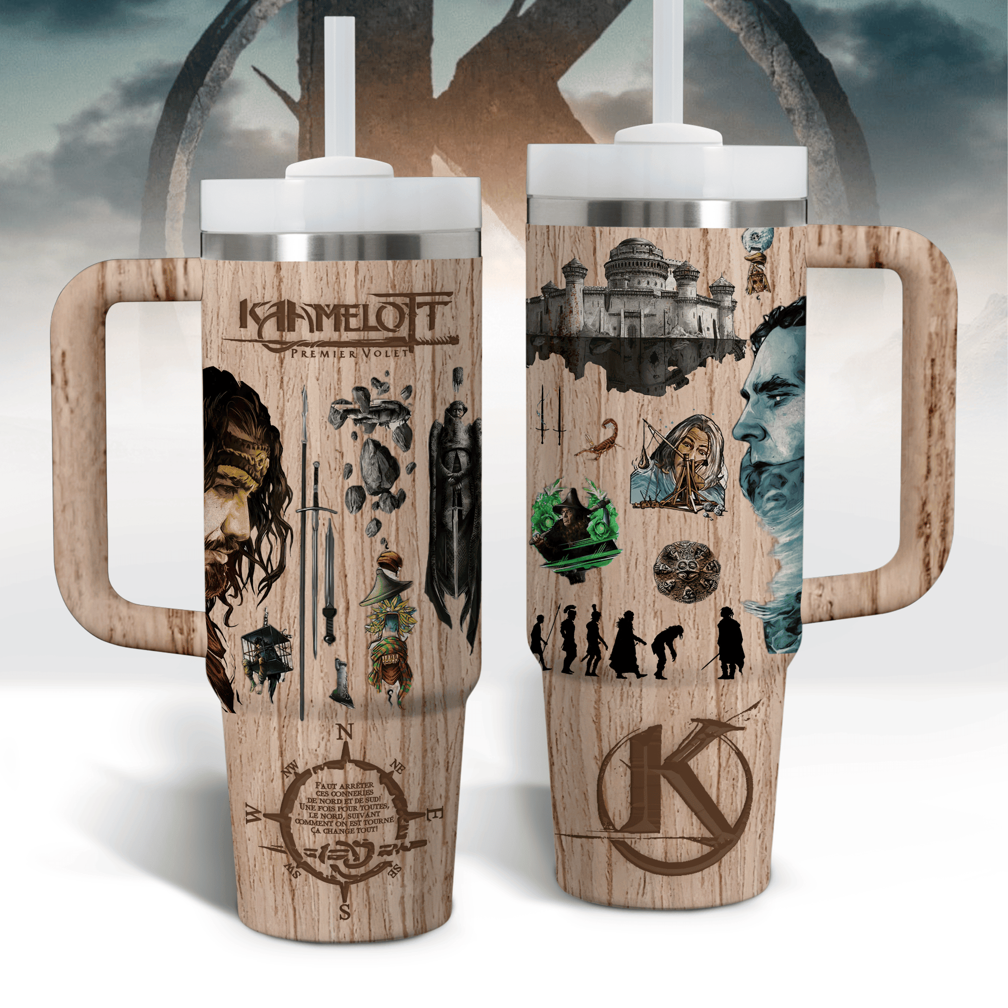 Kaamelott TV Series Custom Stanley Quencher 40oz Stainless Steel Tumbler With Handle