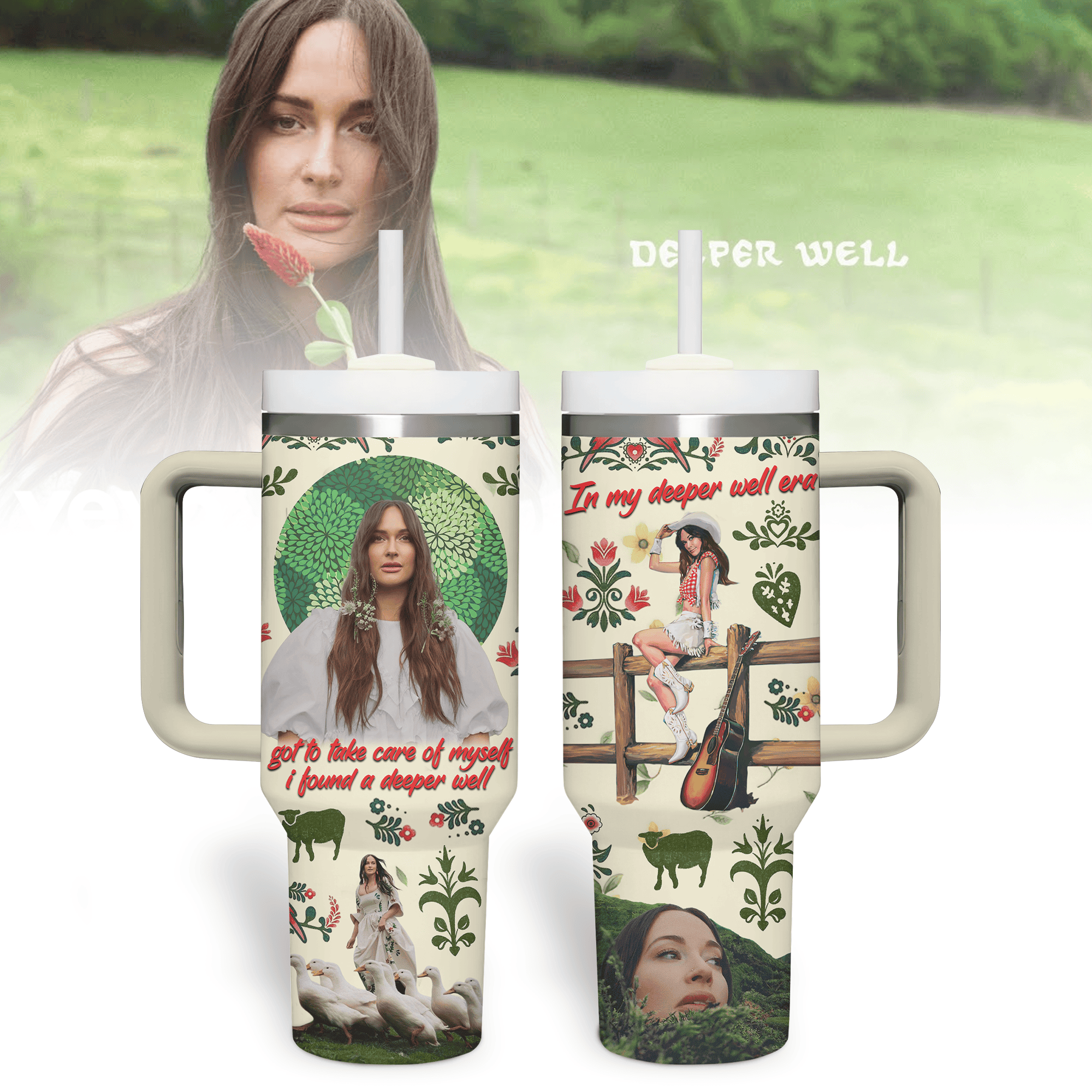 Kacey Musgraves Music Custom Stanley Quencher 40oz Stainless Steel Tumbler With Handle