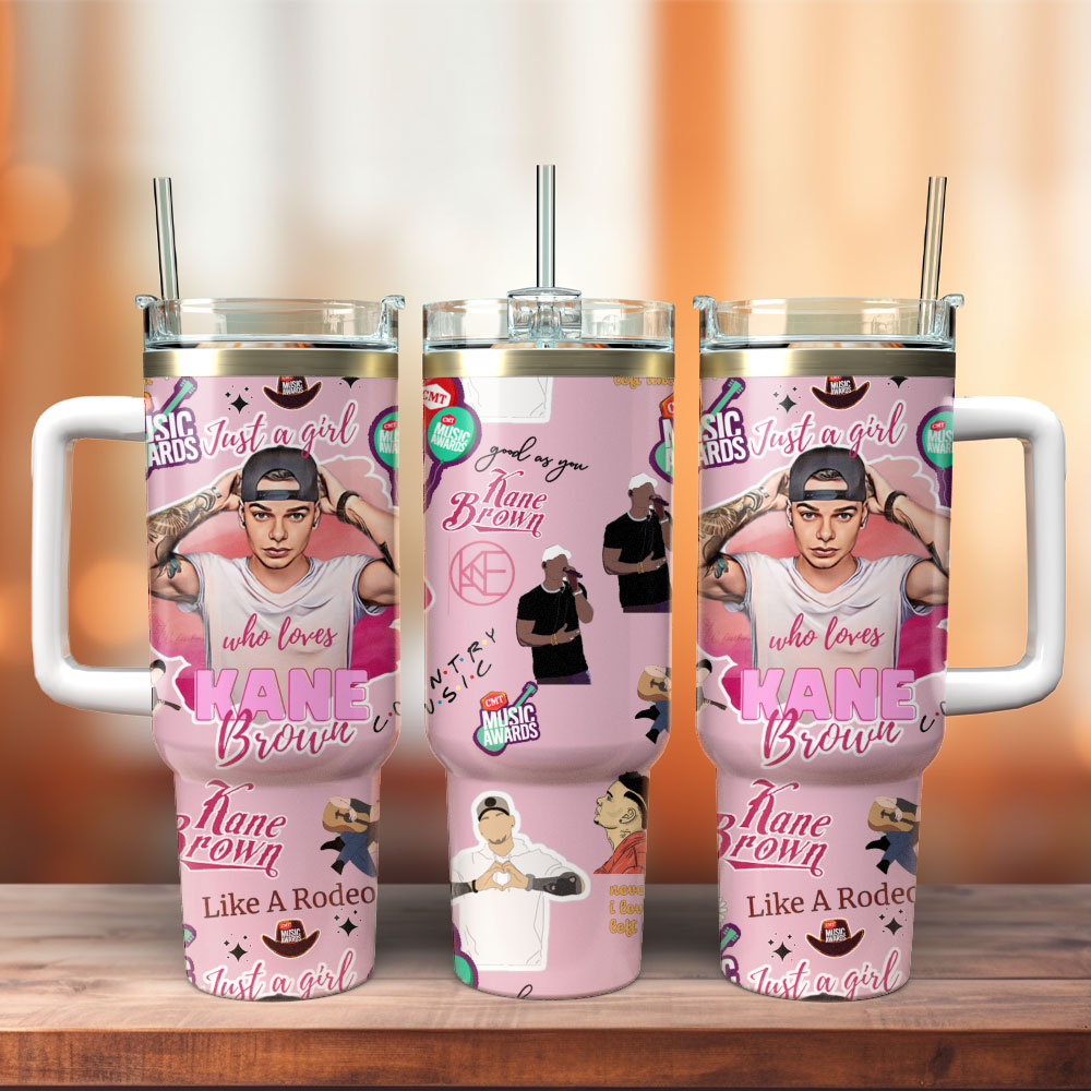 Kane Brown Music Custom Stanley Quencher 40oz Stainless Steel Tumbler With Handle