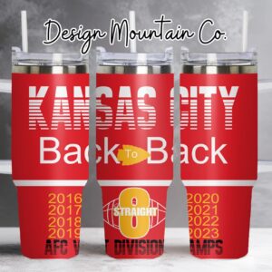Kansas City Chiefs AFC NFL Custom Stanley Quencher 40oz Stainless Steel Tumbler With Handle