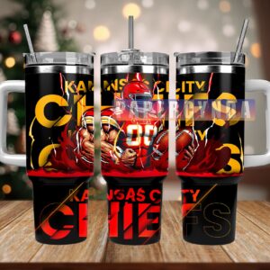 Kansas City Chiefs Custom Stanley Quencher 40oz Stainless Steel Tumbler With Handle