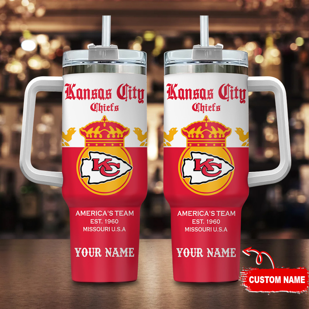 Kansas City Chiefs NFL Corona Extra Custom Stanley Quencher 40oz Stainless Steel Tumbler With Handle