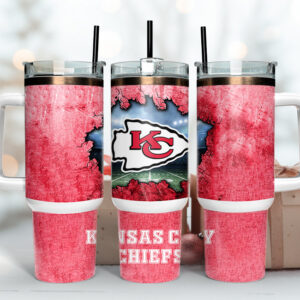 Kansas City Chiefs NFL Custom Stanley Quencher 40oz Stainless Steel Tumbler With Handle