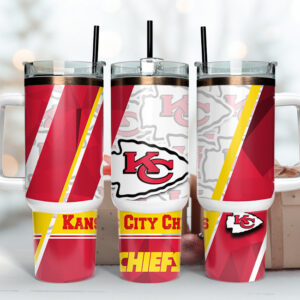 Kansas City Chiefs NFL Custom Stanley Quencher 40oz Stainless Steel Tumbler With Handle