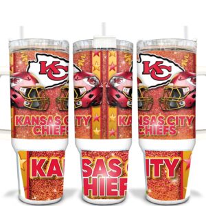 Kansas City Chiefs NFL Custom Stanley Quencher 40oz Stainless Steel Tumbler With Handle