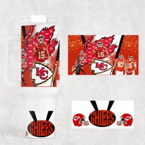 Kansas City Chiefs NFL Custom Stanley Quencher 40oz Stainless Steel Tumbler With Handle