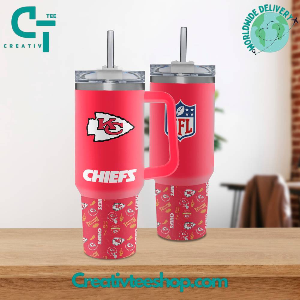 Kansas City Chiefs NFL Custom Stanley Quencher 40oz Stainless Steel Tumbler With Handle