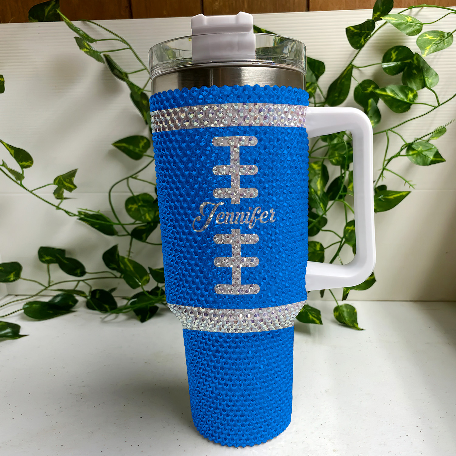 Kansas Jayhawks NCAA Custom Stanley Quencher 40oz Stainless Steel Tumbler With Handle