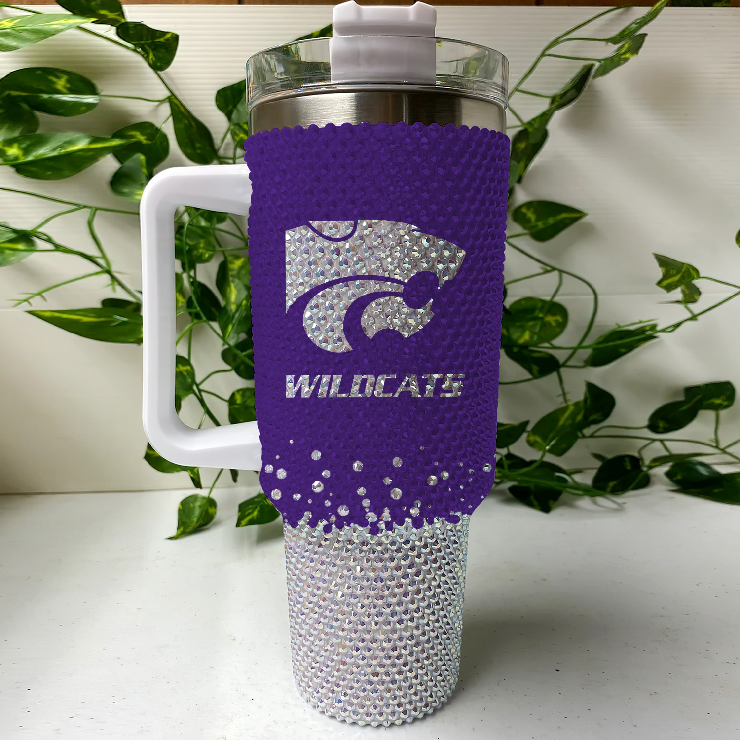 Kansas State Wildcats NCAA Custom Stanley Quencher 40oz Stainless Steel Tumbler With Handle