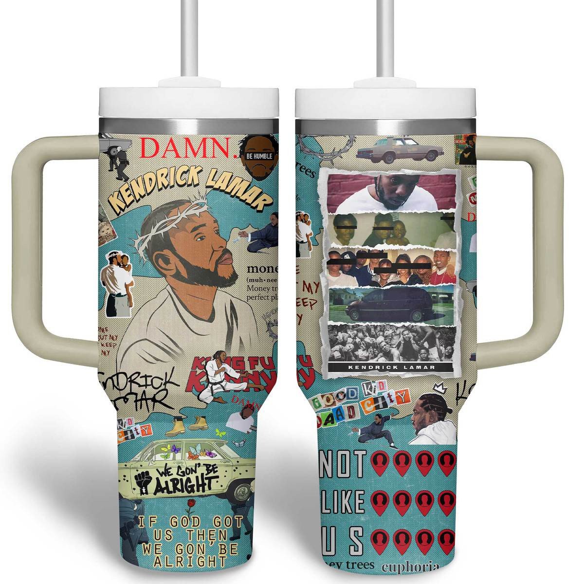 Kendrick Lamar Music Custom Stanley Quencher 40oz Stainless Steel Tumbler With Handle