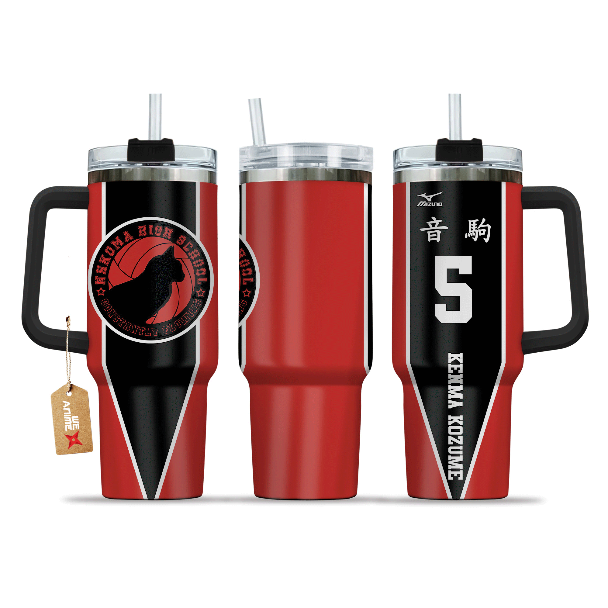 Kenma Kozume Haikyuu Anime Custom Stanley Quencher 40oz Stainless Steel Tumbler With Handle