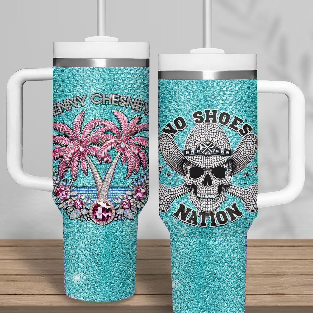 Kenny Chesney Music Custom Stanley Quencher 40oz Stainless Steel Tumbler With Handle