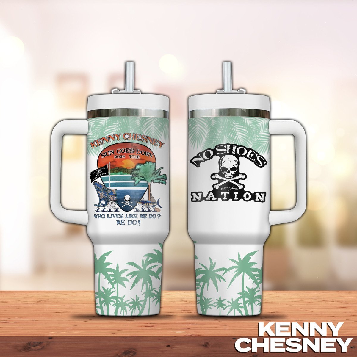 Kenny Chesney Music Custom Stanley Quencher 40oz Stainless Steel Tumbler With Handle